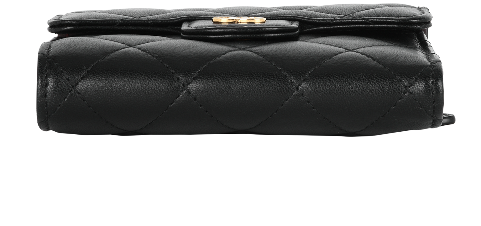 Chanel Small Classic Flap Wallet, &pound;520, Accessories, Black, Lambskin Leather, Top view